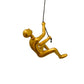 Set of Two Gold Resin Climbing Man Hanging Dimensional Sculpture