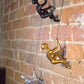 Set of Two Silver Resin Climbing Man Hanging Dimensional Sculpture
