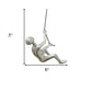 Set of Two Silver Resin Climbing Man Hanging Dimensional Sculpture
