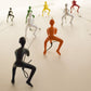 Set of Five Black Green Orange Red And White Resin Climbing Man Hanging Dimensional Sculpture