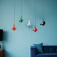 Set of Five Black Green Orange Red And White Resin Climbing Man Hanging Dimensional Sculpture