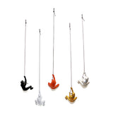 Set of Five Black Gold Orange Silver And White Resin Climbing Man Hanging Dimensional Sculpture