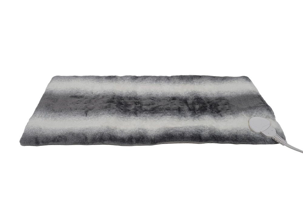 12" X 24" Gray Ombre Faux Fur Heated Plush Lap Pad
