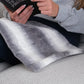 12" X 24" Gray Ombre Faux Fur Heated Plush Lap Pad
