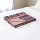 50" X 70" Black And Pink Cotton Kantha Chevron Throw Blanket
