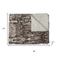 50" X 70" Brown And Ivory Cotton Quilted Kantha Throw Blanket With Embroidery