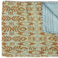 50" X 70" Green Orange And Teal Cotton Quilted Abstract Throw Blanket with Embroidery