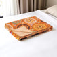 50" X 70" Red Floral Cotton Quilted Kantha Throw Blanket with Embroidery