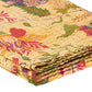 50" X 70" Red Floral Cotton Quilted Kantha Throw Blanket with Embroidery