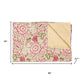 50" X 70" Pink And Blush Floral Cotton Quilted Kantha Throw Blanket with Embroidery