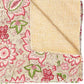 50" X 70" Pink And Blush Floral Cotton Quilted Kantha Throw Blanket with Embroidery