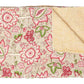 50" X 70" Pink And Blush Floral Cotton Quilted Kantha Throw Blanket with Embroidery