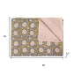 50" X 70" Gray And Yellow Floral Cotton Quilted Kantha Throw Blanket with Embroidery