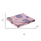 50" X 70" Blue And Pink Floral Cotton Quilted Kantha Throw Blanket with Embroidery