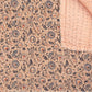 50" X 70" Peach And Gray Floral Cotton Quilted Kantha Throw Blanket with Embroidery