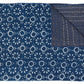 50" X 70" Blue And Off White Geometric Cotton Quilted Kantha Throw Blanket with Embroidery