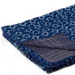 50" X 70" Blue And Off White Geometric Cotton Quilted Kantha Throw Blanket with Embroidery