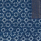 50" X 70" Blue And Off White Geometric Cotton Quilted Kantha Throw Blanket with Embroidery