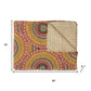 50" X 70" Brown And Beige Abstract Cotton Quilted Kantha Throw Blanket with Embroidery