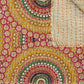 50" X 70" Brown And Beige Abstract Cotton Quilted Kantha Throw Blanket with Embroidery