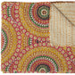 50" X 70" Brown And Beige Abstract Cotton Quilted Kantha Throw Blanket with Embroidery