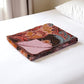 50" X 70" Brown And Pink Floral Cotton Quilted Kantha Throw Blanket with Embroidery