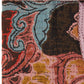50" X 70" Brown And Pink Floral Cotton Quilted Kantha Throw Blanket with Embroidery