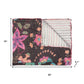 50" X 70" Brown And Beige Floral Cotton Quilted Kantha Throw Blanket with Embroidery