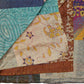 50" X 70" Tan And Beige Patchwork Silk Quilted Kantha Throw Blanket with Embroidery