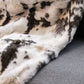 50" X 60" Brown And White Rabbit Fur Plush Throw Blanket