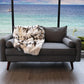 50" X 60" Brown And White Rabbit Fur Plush Throw Blanket