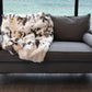 50" X 60" Brown And White Rabbit Fur Plush Throw Blanket
