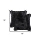 Set of Two 18" Black Sheepskin Throw Pillows