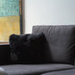 Set of Two 18" Black Sheepskin Throw Pillows