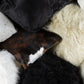 Set of Two 18" Black Sheepskin Throw Pillows