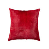 18" Wine Cowhide Throw Pillow