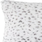 Set of Two 12" X 20" White and Gray Faux Fur Lumbar Throw Pillows