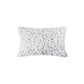 Set of Two 12" X 20" White and Gray Faux Fur Lumbar Throw Pillows