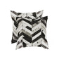 Set of Two 18" Black and Natural Chevron Cowhide Throw Pillows