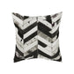 Set of Two 18" Black and Natural Chevron Cowhide Throw Pillows