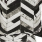 Set of Two 18" Black and Natural Chevron Cowhide Throw Pillows