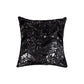 Set of Two 18" Black and Silver Chevron Cowhide Throw Pillows with Glitter