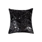 Set of Two 18" Black and Silver Chevron Cowhide Throw Pillows with Glitter