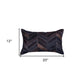 Set of Two 12" X 20" Chocolate Chevron Cowhide Lumbar Throw Pillows
