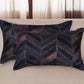 Set of Two 12" X 20" Chocolate Chevron Cowhide Lumbar Throw Pillows