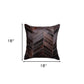 Set of Two 18" Chocolate Chevron Cowhide Throw Pillows