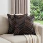 Set of Two 18" Chocolate Chevron Cowhide Throw Pillows