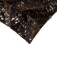 Set of Two 18" Chocolate and Gold Chevron Cowhide Throw Pillows with Glitter