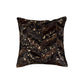 Set of Two 18" Chocolate and Gold Chevron Cowhide Throw Pillows with Glitter