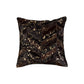 Set of Two 18" Chocolate and Gold Chevron Cowhide Throw Pillows with Glitter